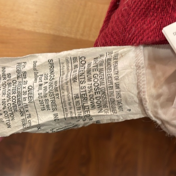 Pottery Barn Merry Embroidered Pillow feather down insert -slight imperfections - Picture 4 of 9